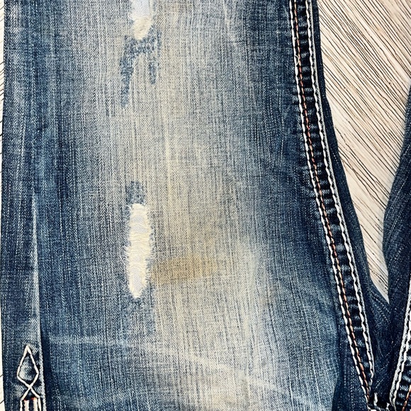 Rock Revival Nebi Blue Distressed Bootcut Jeans - Picture 6 of 15